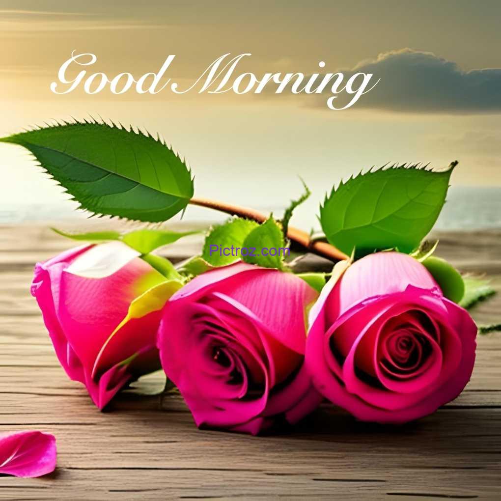 good morning rose image